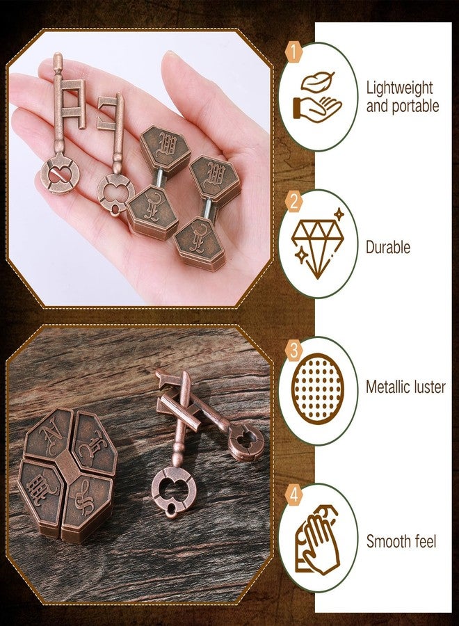 SQUISHCO 2Pcs Metal Puzzles for Teens and Up, 3D Puzzles Brain Teaser Set, IQ Logic Mind Game, Family & School Events, Fun Indoor Outdoor Activity for Teens - Image 5